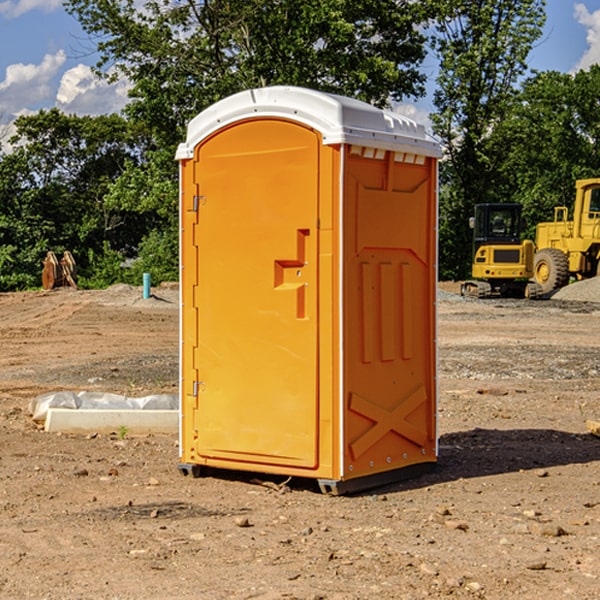 how often are the portable restrooms cleaned and serviced during a rental period in Lake of the Woods